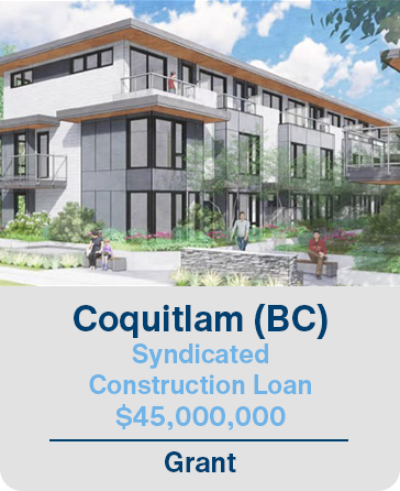 Coquitlam (BC) Syndicated Construction Loan $45,000,000 Grant