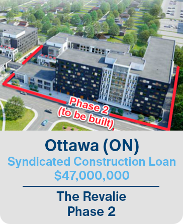 Ottawa (ON) Syndicated Construction Loan $47,000,000 The Revalie Phase 2