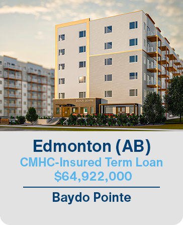 Edmonton (AB) CMHC-Insured Term Loan $64,922,000 Baydo Pointe