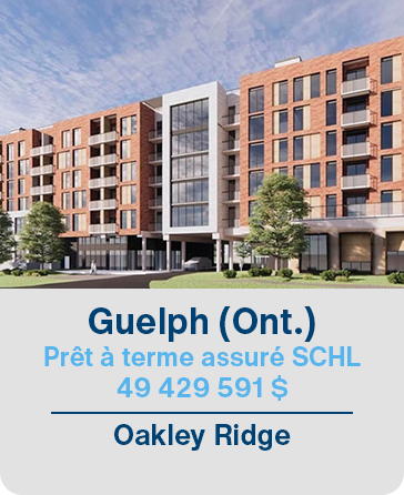 Guelph (Ont.) Prêt à terme assuré SCHL 49 429 591 $ Oakley Ridge