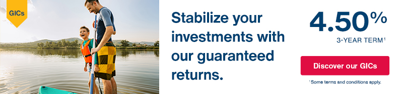 Stabilize your investments with our guaranteed returns. 4.50% Term of 3 years. Some terms and conditions apply.